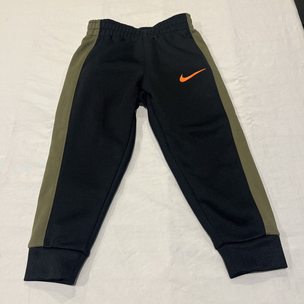 Nike Thermafit Black And Green Boys 3T Athletic Pants No Pockets